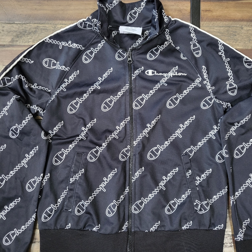 Champion track jacket, black, XS